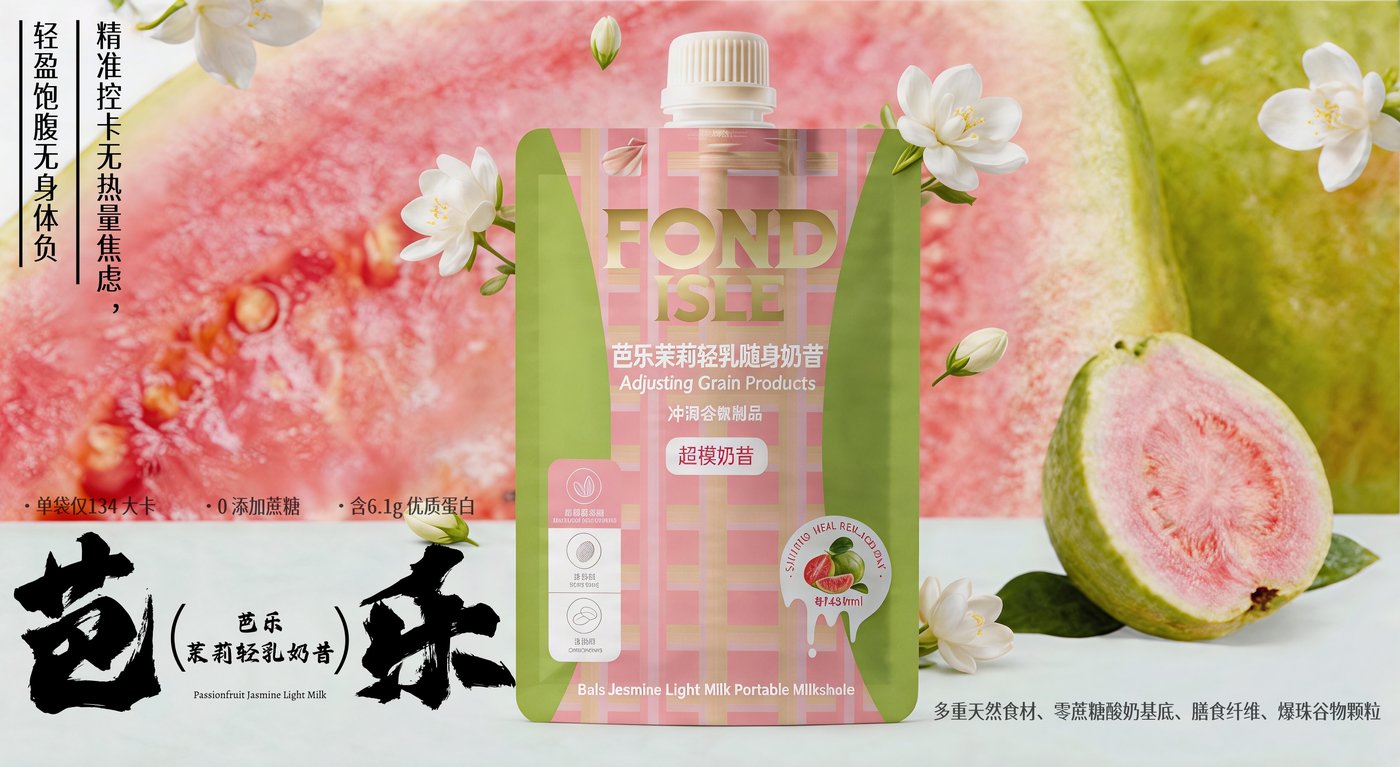 芭乐茉莉轻乳随身奶昔 主视觉